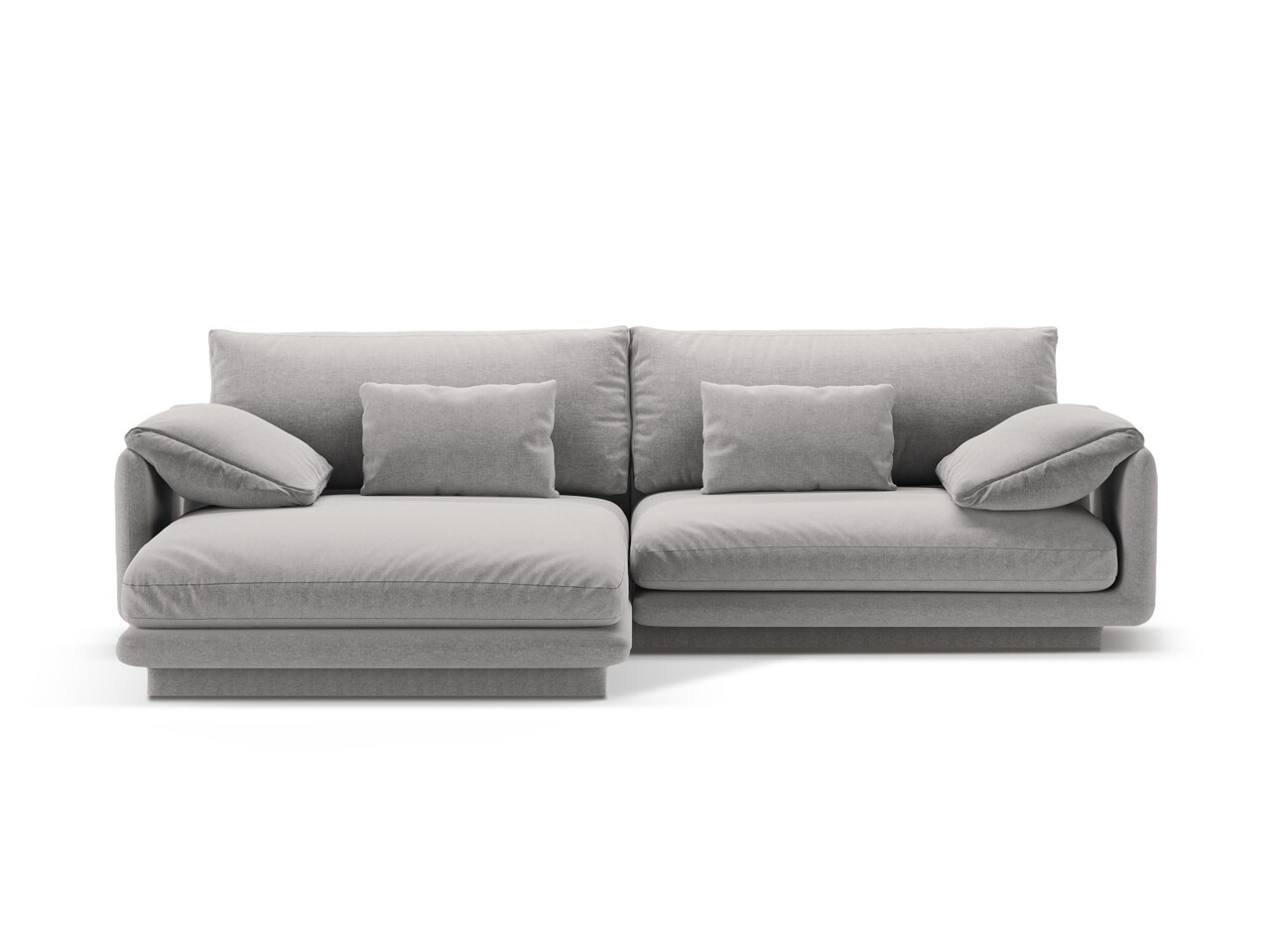 Coltar stanga 4 locuri, Torino-211, Micadoni Home, 250x170x83 cm, tesatura structurata chenille, gri deschis - imagine 7
